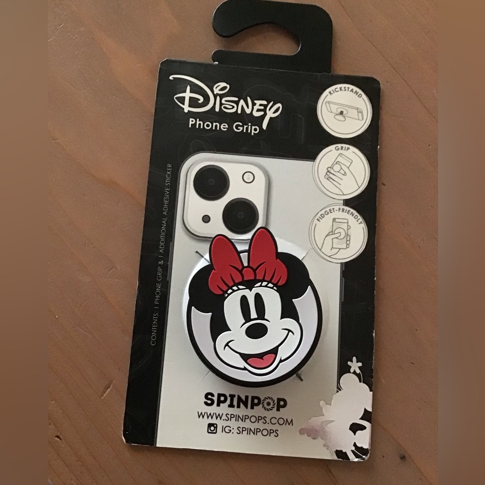 DISNEY MINNIE MOUSE PHONE GRIP NWT SPIN POP
